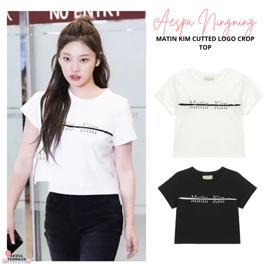 [Aespa Ningning Pick] Matin Kim Cutted Logo  Crop Top