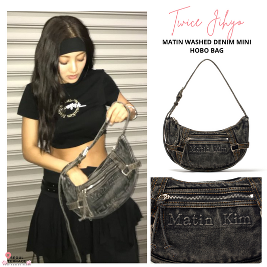 [Twice Jihyo Pick] Matin Kim Matin Washed Denim Mini Hobo Bag