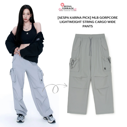 [Aespa Karina PICK] MLB Gorpcore Lightweight String Cargo Wide Pants