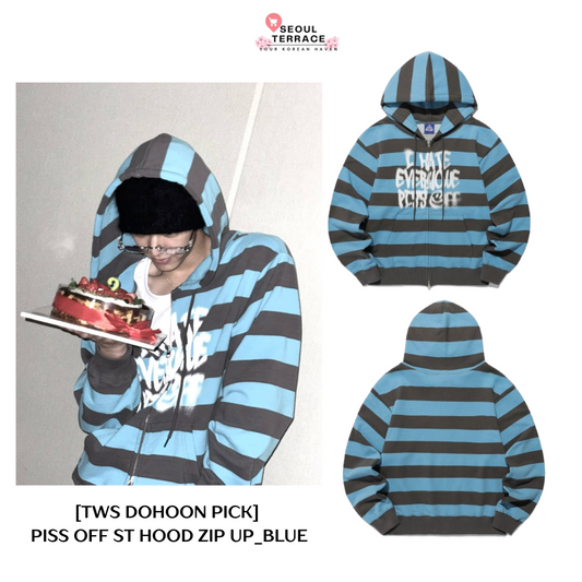 [TWS DOHOON PICK] Piss Off St Hood Zip Up_Blue