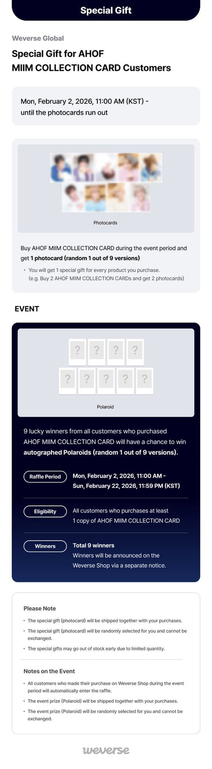 AHOF MIIM COLLECTION CARD