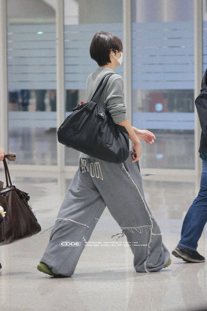 [NCT Wish Riku Worn] BAD BLOOD w-pts25-094 Raw Edge Convex Jogger - Washed Grey