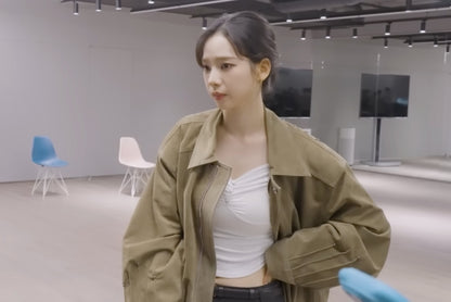 [Aespa Karina Worn] PLEASENOFOLLOW Amanda Shirring Long Sleeve Top