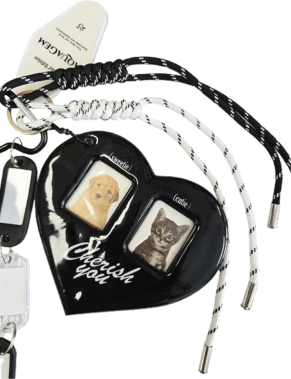 Huecloset Black Hellokitty Cat Heart Keychain