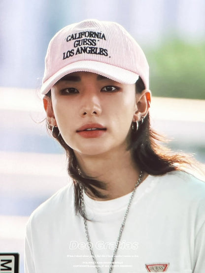 [Straykids Hyunjin Worn] GUESS Corduroy Cap