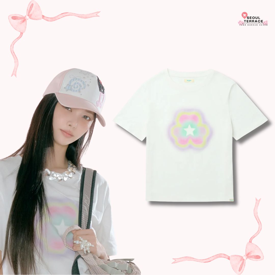 ILLIT x ROCKFISH WEATHERWEAR - CLOVER HALF SLEEVE T-SHIRT - WHITE