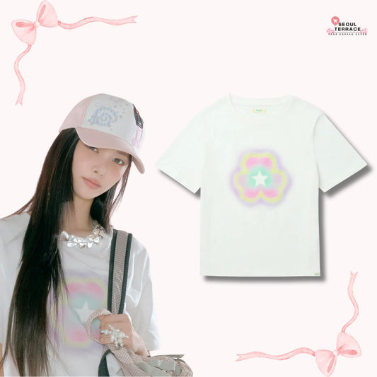 ILLIT x ROCKFISH WEATHERWEAR - CLOVER HALF SLEEVE T-SHIRT - WHITE