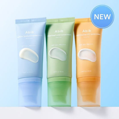 Abib sunscreens (hydrating/low-irritation/tone-up)