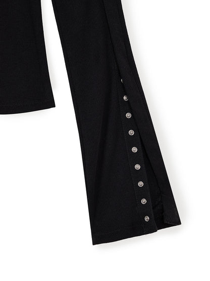 [Ive Leeseo Worn] Matin Kim Snap Detail Slim Top - Black