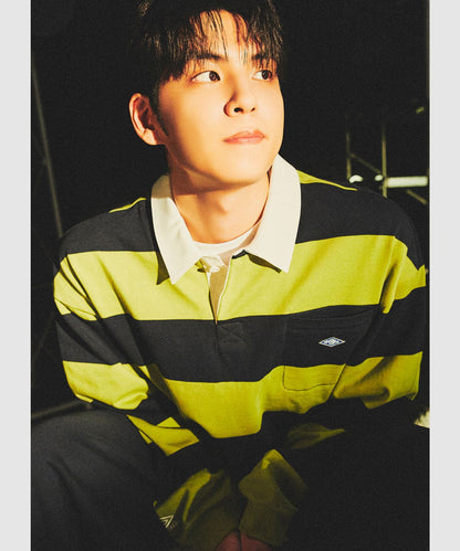 [Day6 Pick] 25FW Umbro HBL Royal College Colorblock Rugby Collar Long Sleeve T-Shirt