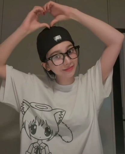 [Aespa Karina Worn] Itzavibe Cat Girl T-Shirt
