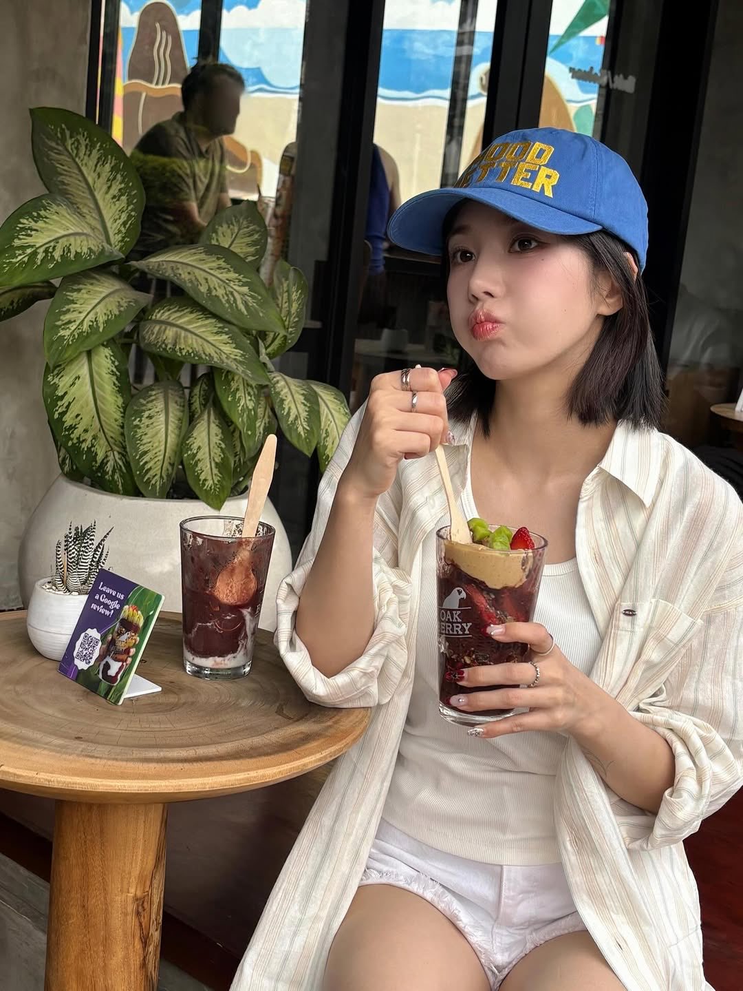 MoodBetter LOGO BALL CAP BLUE Seen Worn by Eunbi Kwon