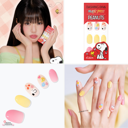 (IVE) Jang Wonyoung X Dashing Diva Peanuts Snoopy Magic Press Nails