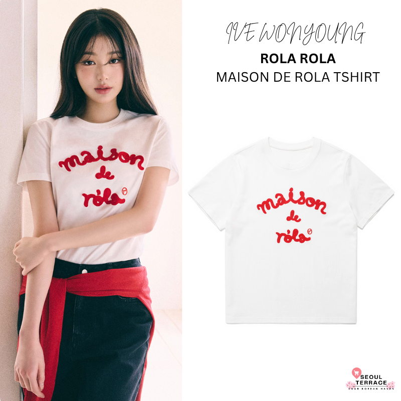 IVE WONYOUNG X ROLAROLA- MAISON DE ROLA EMBROIDERY T-SHIRT – SEOUL TERRACE