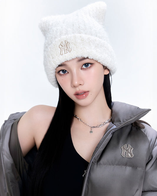 [Karina Pick] 25FW MLB Plush Meow Beanie New York Yankees