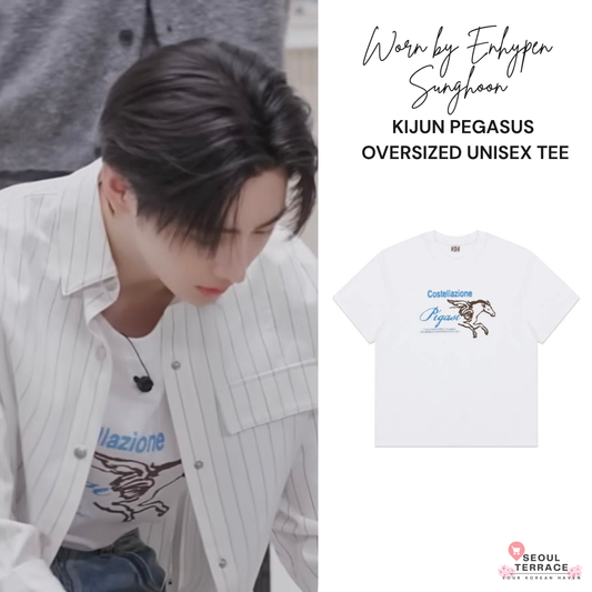 KIJUN PEGASUS OVERSIZED TEE UNISEX [White] Worn by ENHYPEN Sunghoon