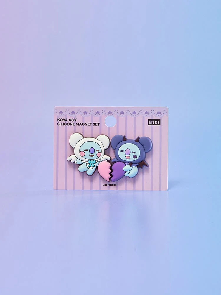 BTS BT21 SILICONE MAGNET SET (2PCS) ANGEL & VILLAIN