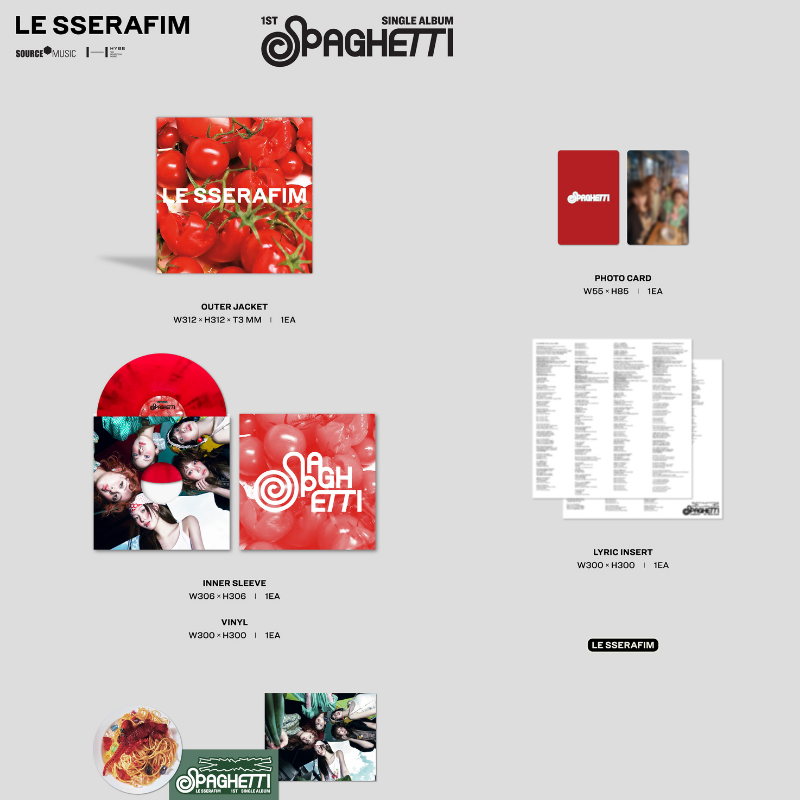 LE SSERAFIM 1st Single Album 'SPAGHETTI' Vinyl LP