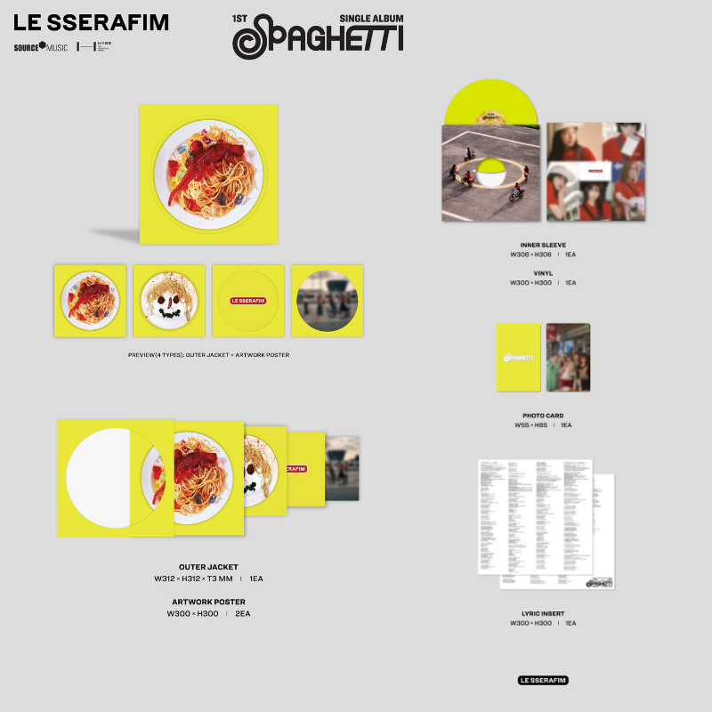 LE SSERAFIM 1st Single Album 'SPAGHETTI' Vinyl LP