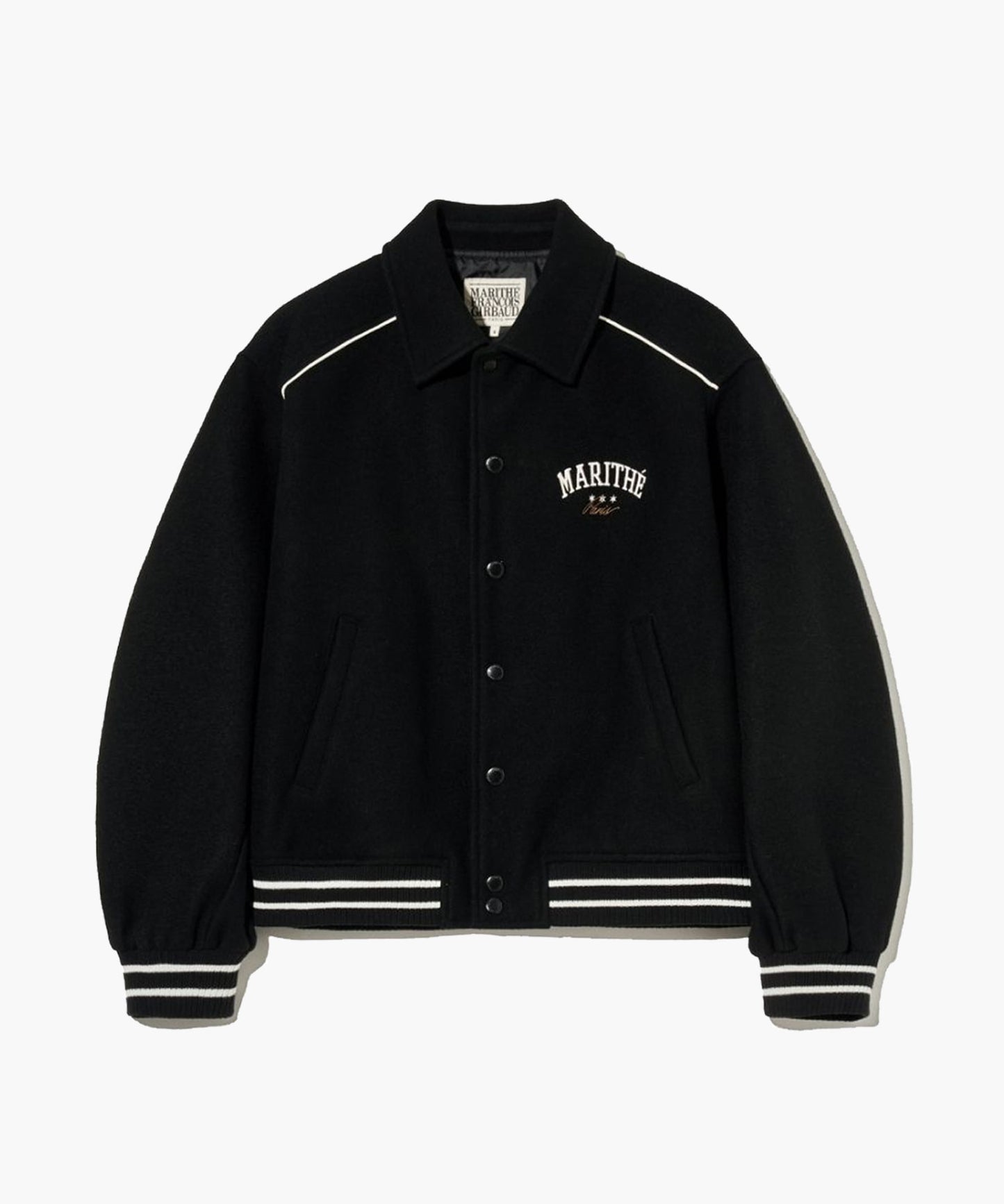 [Worn By Cha Eunwoo] Marithé Et François Girbaud Wool Piping Varsity Jacket