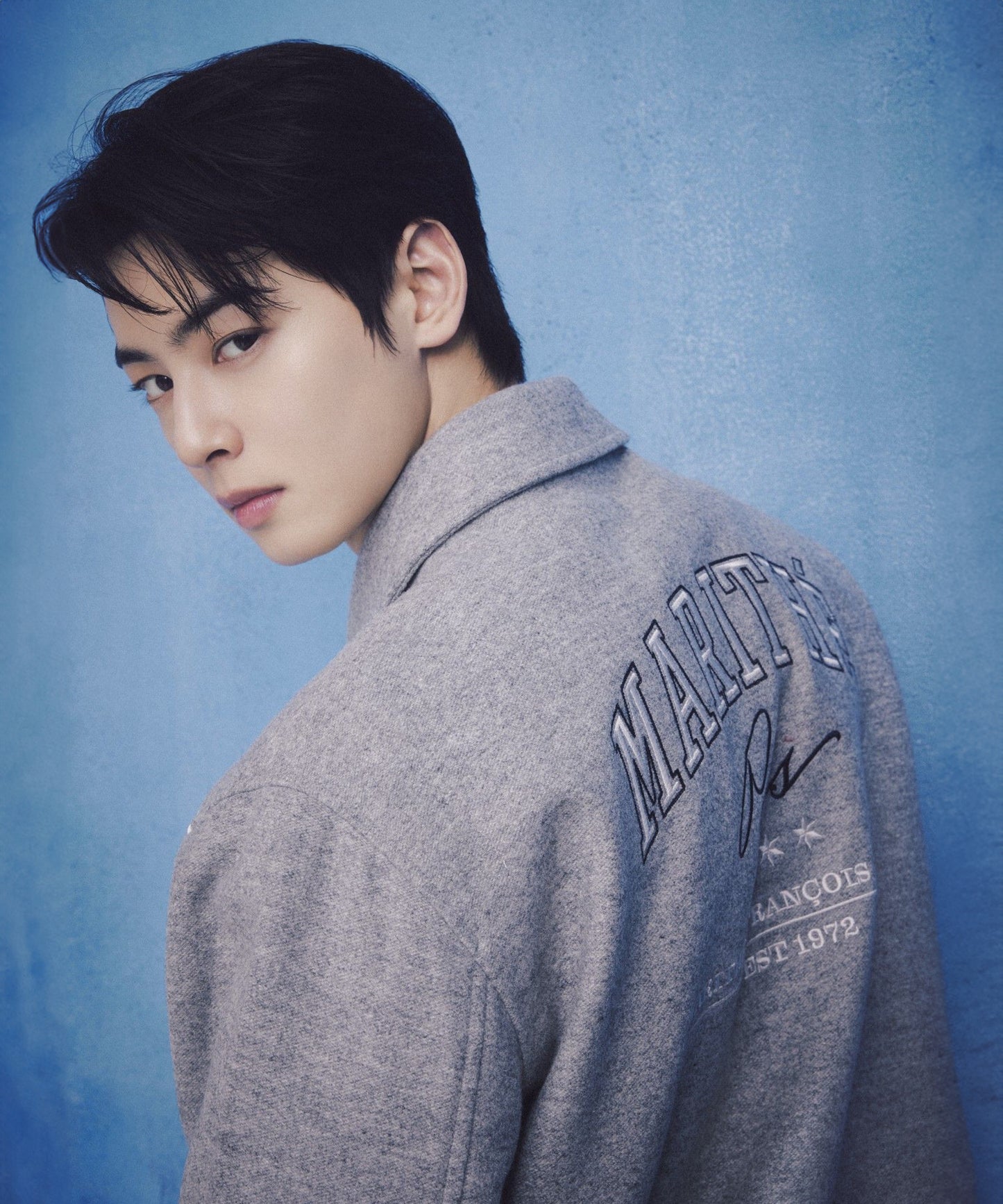 [Worn By Cha Eunwoo] Marithé Et François Girbaud Wool Piping Varsity Jacket