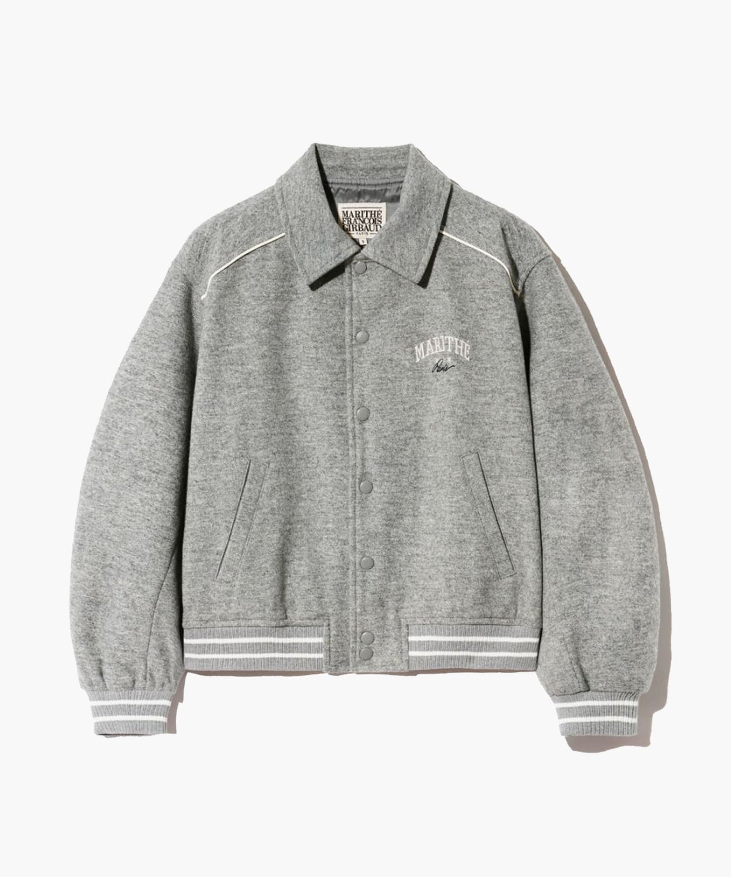 [Worn By Cha Eunwoo] Marithé Et François Girbaud Wool Piping Varsity Jacket