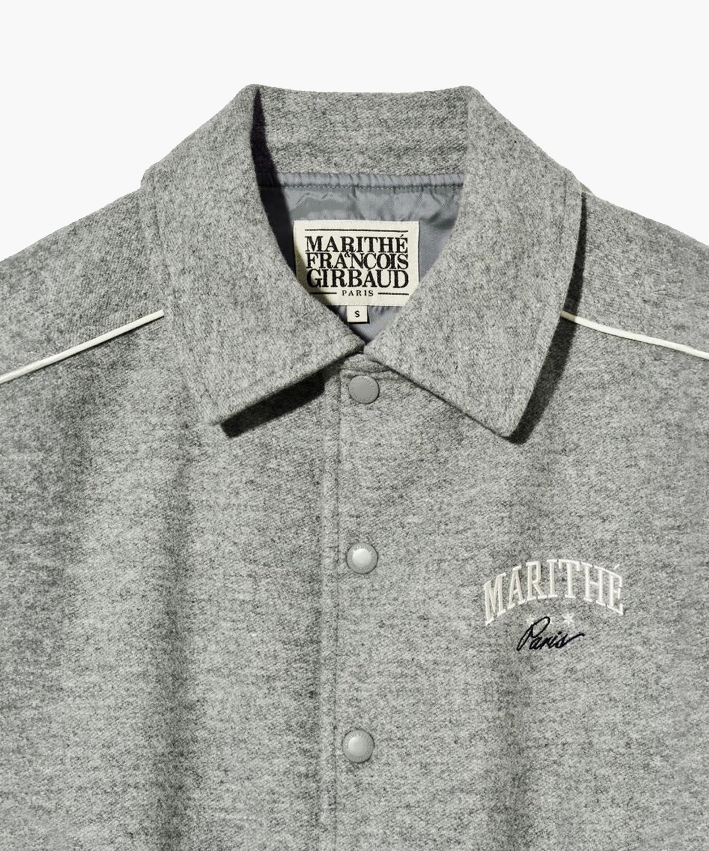 [Worn By Cha Eunwoo] Marithé Et François Girbaud Wool Piping Varsity Jacket