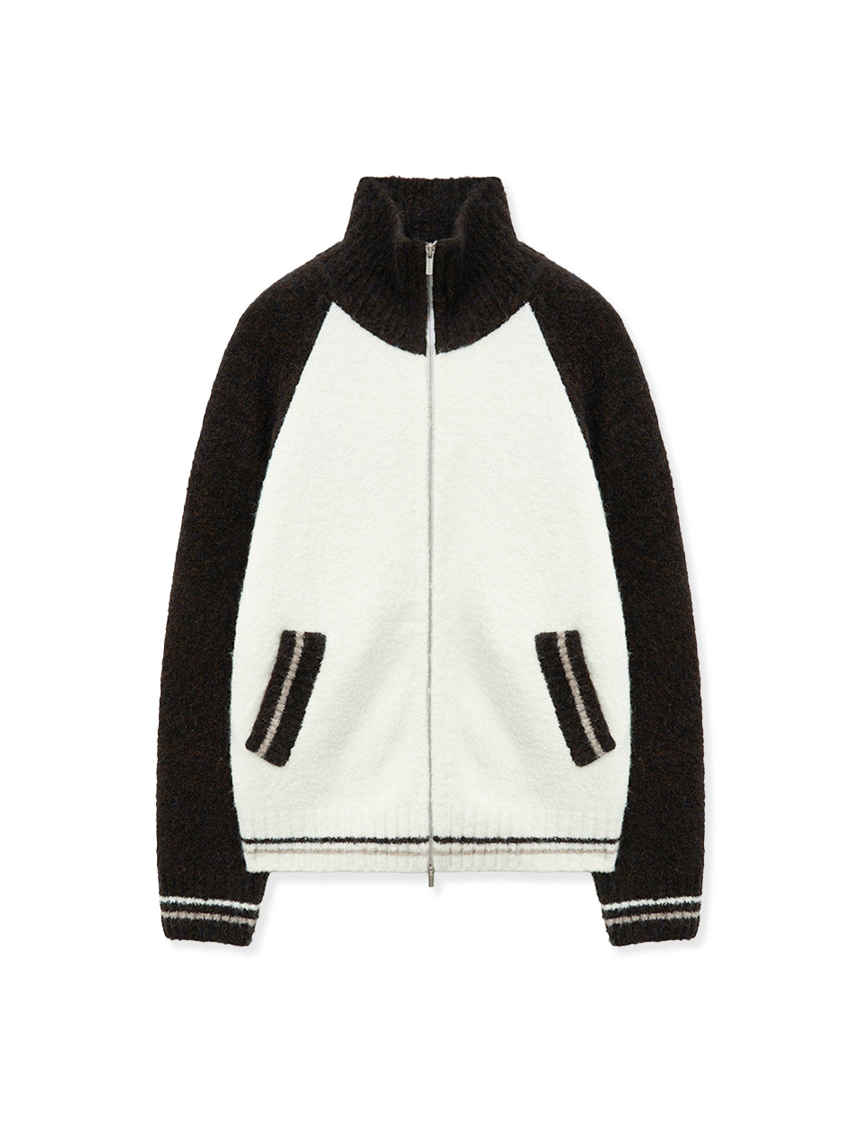 [Aespa Ningning Worn] Matin Kim High Neck Raglan Knit Zip Up