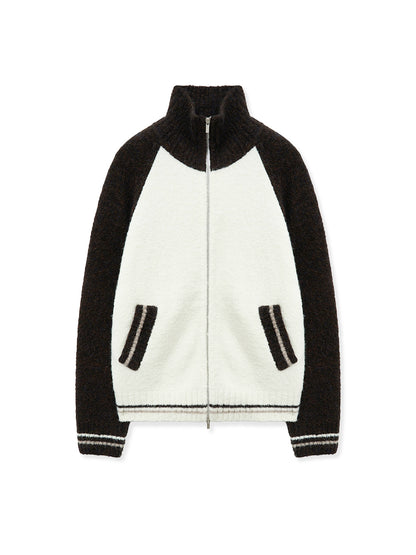 [Aespa Ningning Worn] Matin Kim High Neck Raglan Knit Zip Up