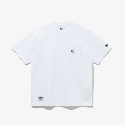 MLB SMALL EMBROIDERY POCKET T-SHIRTS WHITE