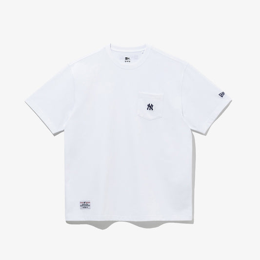 MLB SMALL EMBROIDERY POCKET T-SHIRTS WHITE