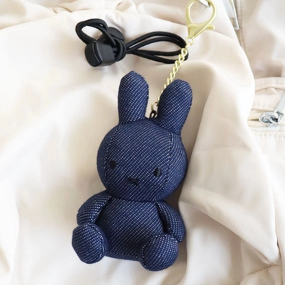 Miffy Plush Keyring 11cm - Bread Toast, Cream Check, Denim, Rainbow, Mocha, Pink, Red Bean Check Bag Charm