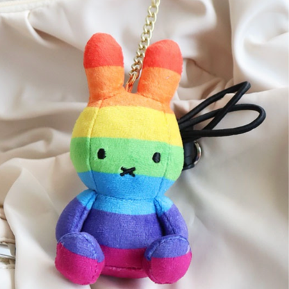 Miffy Plush Keyring 11cm - Bread Toast, Cream Check, Denim, Rainbow, Mocha, Pink, Red Bean Check Bag Charm