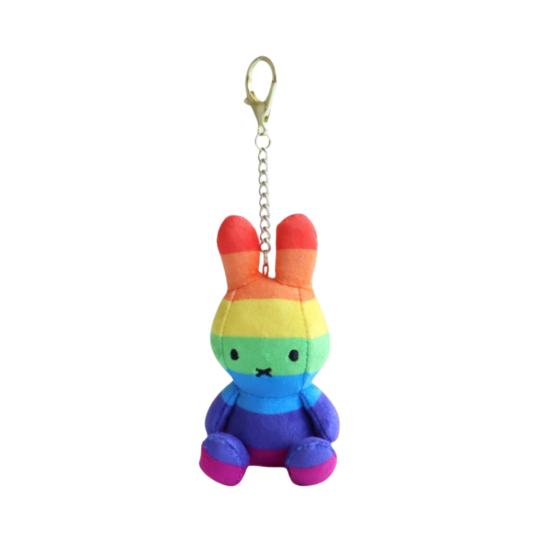 Miffy Plush Keyring 11cm - Bread Toast, Cream Check, Denim, Rainbow, Mocha, Pink, Red Bean Check Bag Charm