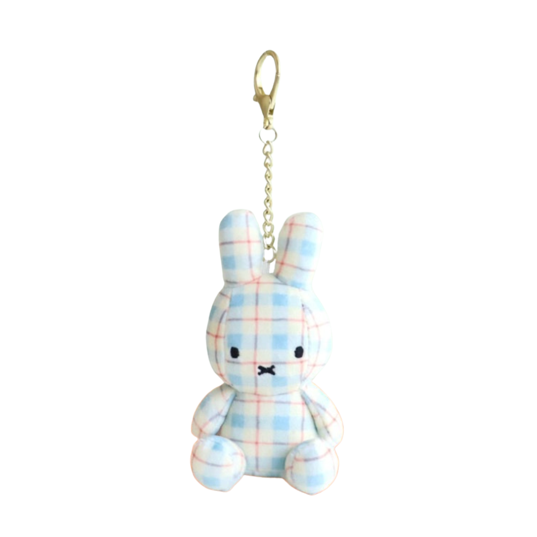 Miffy Plush Keyring 11cm - Bread Toast, Cream Check, Denim, Rainbow, Mocha, Pink, Red Bean Check Bag Charm