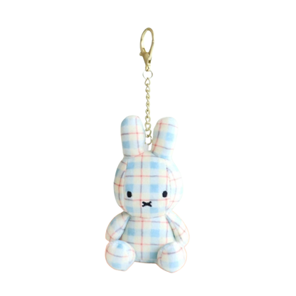 Miffy Plush Keyring 11cm - Bread Toast, Cream Check, Denim, Rainbow, Mocha, Pink, Red Bean Check Bag Charm