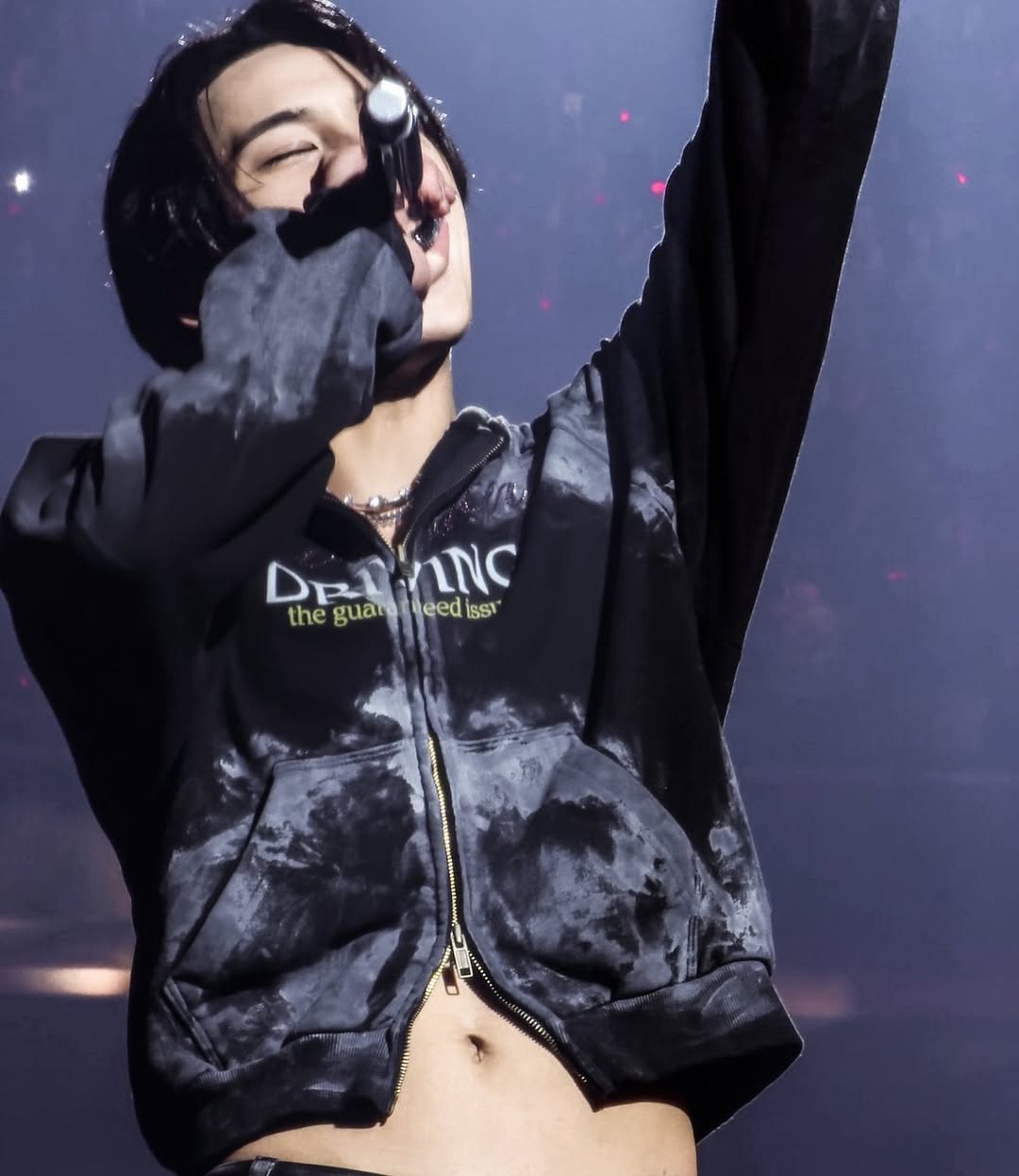 [Seventeen Mingyu Worn] Grailz Lowkey Dirty Zip Hoodie_ Black
