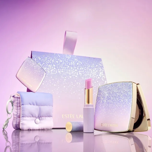 IU X Estée Lauder "NEW Lavender Kiss" Pure Color Jelly Balm + Double Wear Cushion Set (+ Pouch Key Charm & Mirror)