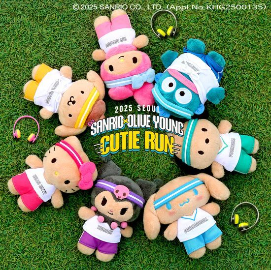 [Olive Young x Sanrio] CUTIE RUN Doll Keyring Kuromi Melody Cinnamorolll 