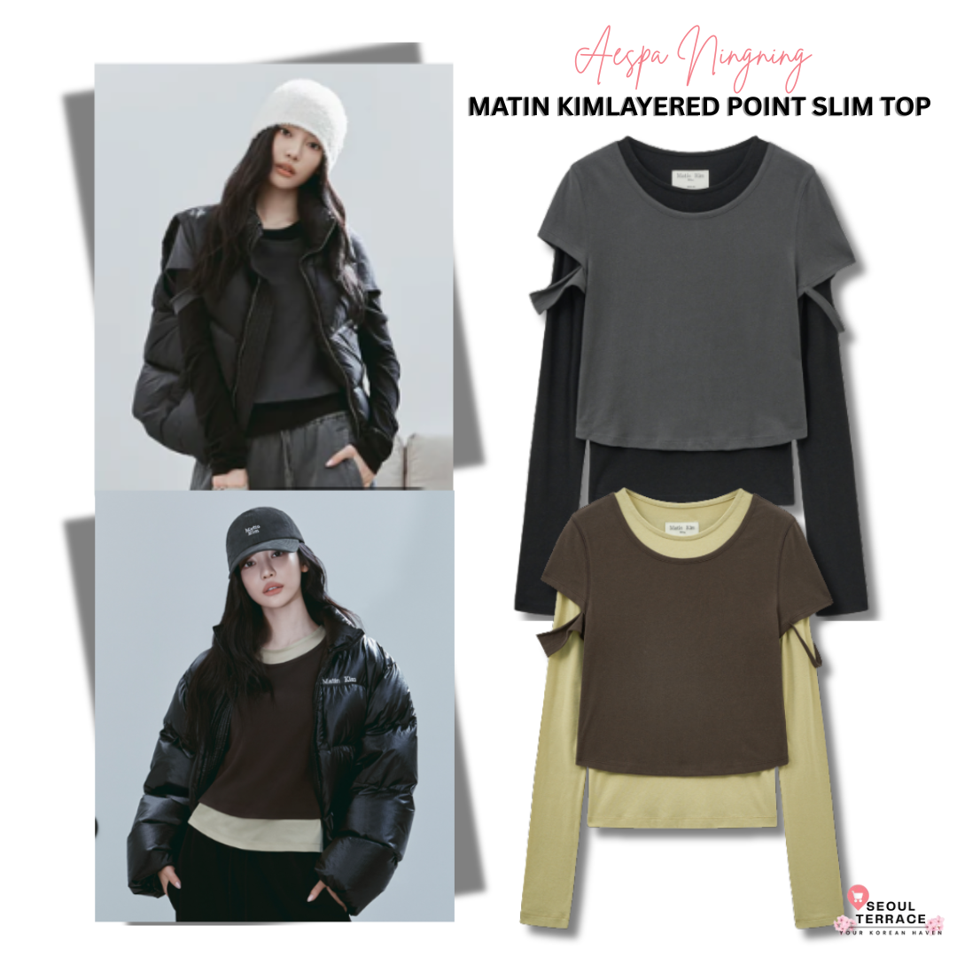 [Aespa Ningning Worn Inner ] Matin Kim Layered Point Slim Top