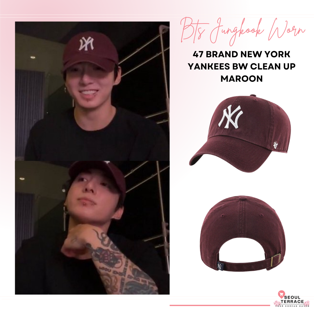 [Bts Jungkook Worn] 47 Brand New York Yankees BW Clean Up Maroon