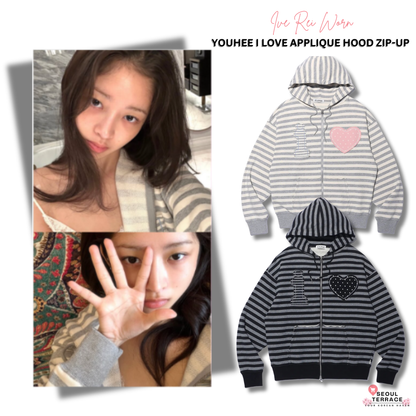 [Ive Rei Worn] YOUHEE I Love Applique Hood Zip-Up