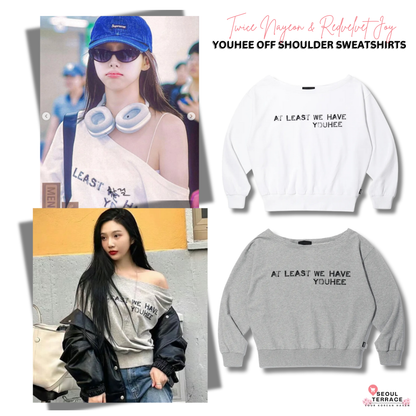 [Twice Nayeon & Redvelvet Joy Worn] YOUHEE Off-Shoulder Sweatshirt