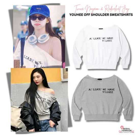 [Twice Nayeon & Redvelvet Joy Worn] YOUHEE Off-Shoulder Sweatshirt