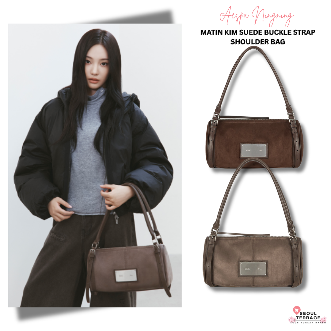 [Aespa Ningning Worn] Matin Kim Suede Buckle Strap Shoulder Bag