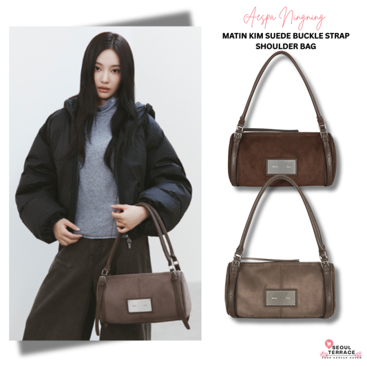 [Aespa Ningning Worn] Matin Kim Suede Buckle Strap Shoulder Bag