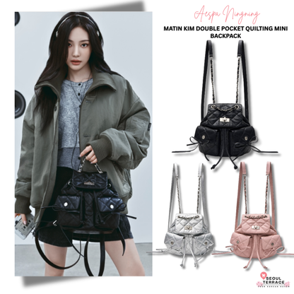 [Aespa Ningning Worn] Matin Kim Double Pocket Quilting Mini Backpack