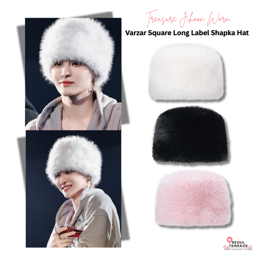 [Treasure Jihoon Worn] VARZAR Square Long Label Shapka Hat