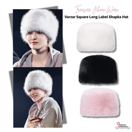 [Treasure Jihoon Worn] VARZAR Square Long Label Shapka Hat