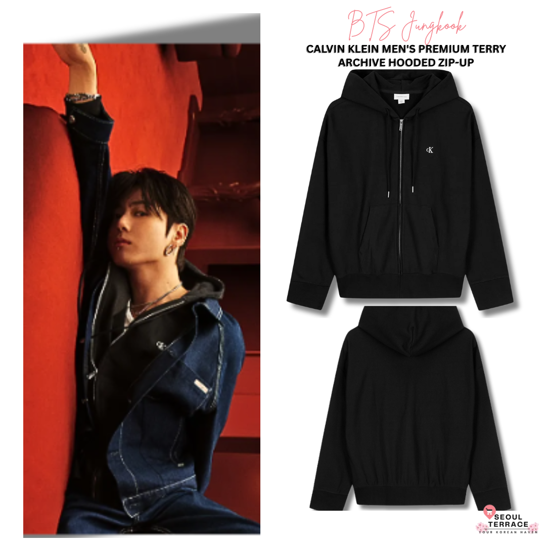 [BTS Jungkook Pick Inner] 25FW Calvin Klein Men's Premium Terry Archive Hooded Zip-Up